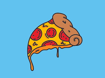 Extra Cheesy Fall Apart Pizza cheese illustrator pepperoni pizza stickermule