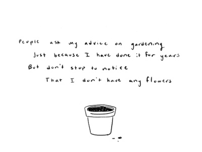 Gardening hand-drawn sketch drawing procreate ipad personal plant pot pot gardening black and white ink illustration ink simple originalpoetry poetry illustration handwriting