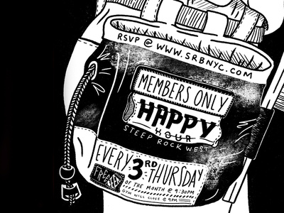 Steep Rock Bouldering Happy Hour ad bouldering chalk bag climbing drawing happy hour illustration instagram instagram design ipad ipadpro members only nyc procreate rock climbing sketch