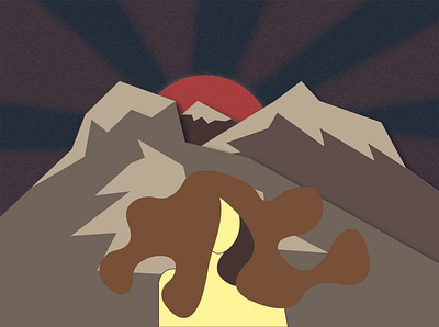 Sunset in mountains adobe illustrator brand design color design icon design illustration mountain vector