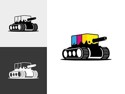 InkTank Logo big boom car cmyk creative determination digital hard ink logo machine media power press printer strong tank technology vector vehicle