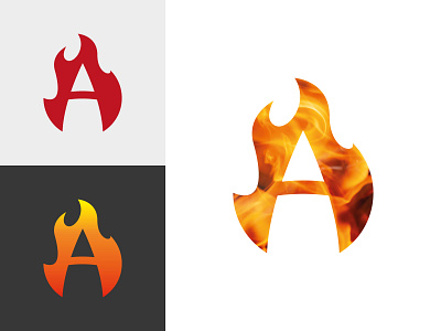 Letter "A" Fire Logo a bullet burn determination energy fire flame flat heat hot ignite letter logo modern passion pencil power red sillhoute symbol