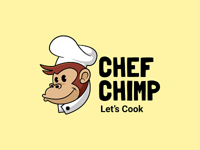 Chef Chimp Logo animal ape cafe cartoon chef chimp chimpanzee cook cuisine food fun kawaii kong logo mascot memorable monkey primate restaurant versatile
