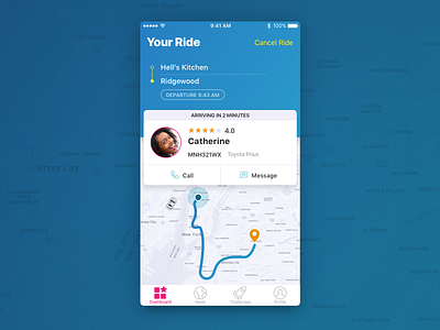 Carpooling App Concept app blue car carpooling carshare carsharing ios lyft ride taxi uber