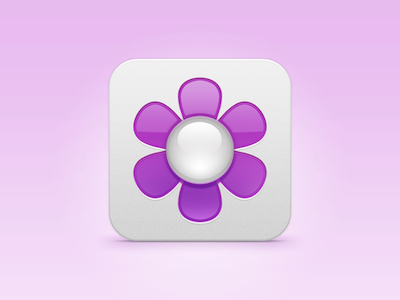 Flower Power apple flower icon ios light pink purple shiny