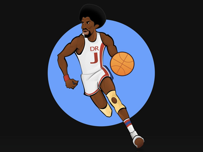 Julius Erving basketball illustration julius erving nba player sports