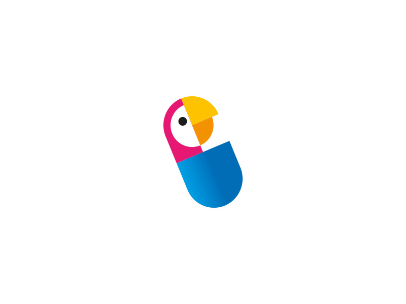 Vitamin Zoo amazon vitamin geometric modern icon colorful parrot animal logo