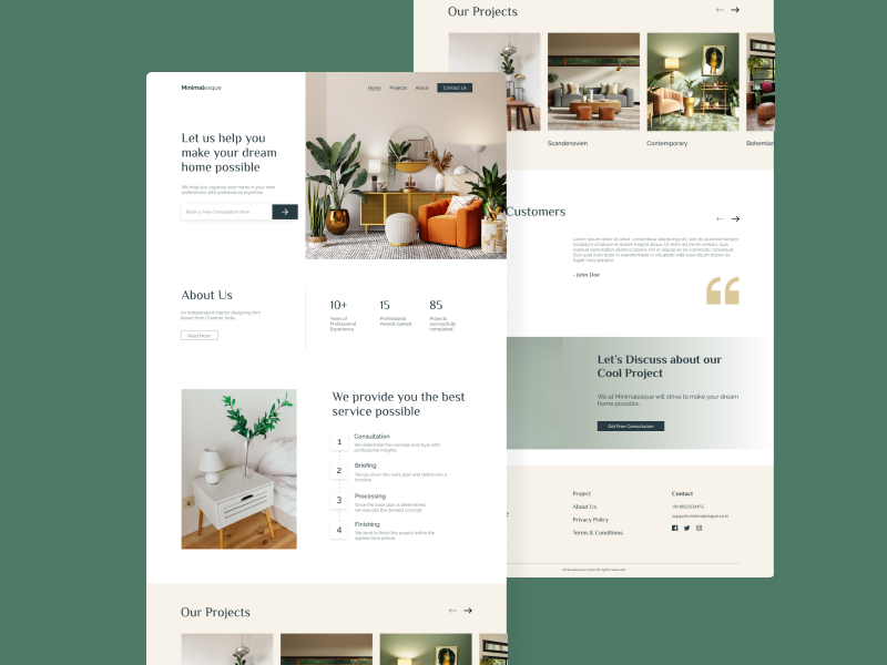 Minimal Interior Design Landing Page by Arif on Dribbble