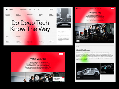 WayRay Concept desktop lights minimal red web website