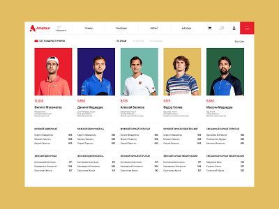 Top-5 Players blue color desktop red tennis tennis player ui website