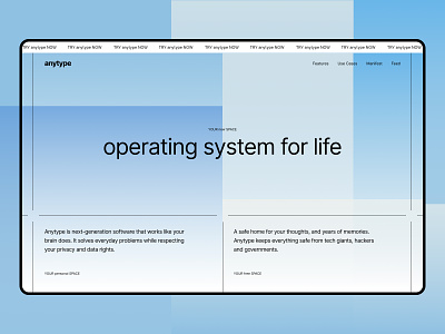 First touches to the Anytype's website color desktop minimal web website
