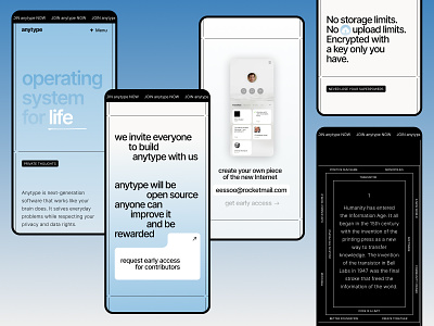 Mobile screens adaptive blue color mobile website