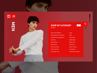 Uniqlo - Shop Men clothes desktop e commerce minimal red ui uniqlo ux web website
