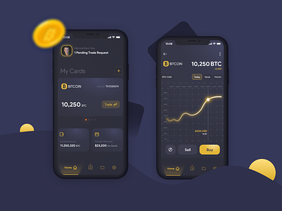 Crypto Wallet app app banking app bitcoin calendar chart concept crypto wallet cryptocurrency minimal mobile uiux wallet