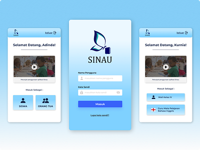 SINAU - Learning Management System learning management system mobile ui user interface ux