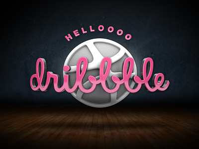 Helloooo dribbble 3d c4d debut design dribble type