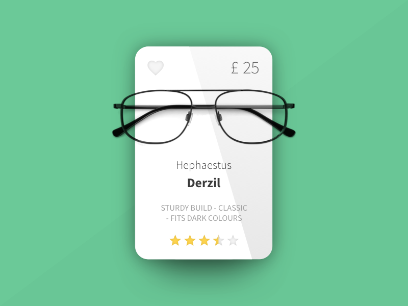 Shopping Card shopping glasses ecommerce shop ui card website