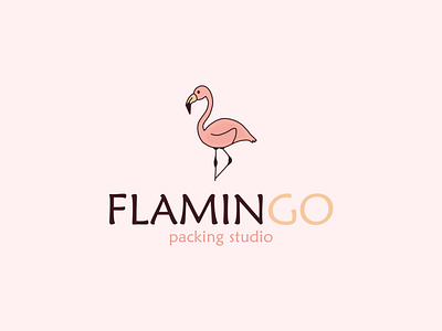 Logo design FLAMINGO animal design illustration logo minimal