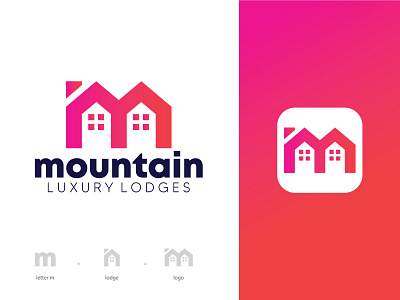 Mountain | unused logo design accommodation branding company home house letter lettering lodge logo logo design logodesign m letter m logo real estate residence