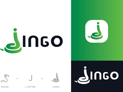 Jingo mobile games 💥⭐ branding cobra game games gaming j letter lettermark lettermarks logo logo design logodesign mobile play snake worm