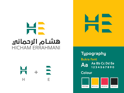 Hicham Errahmani logo & brand identity design author book branding content creation culture education facebook influencer lettermark logo logodesign monogram simple social media youtube