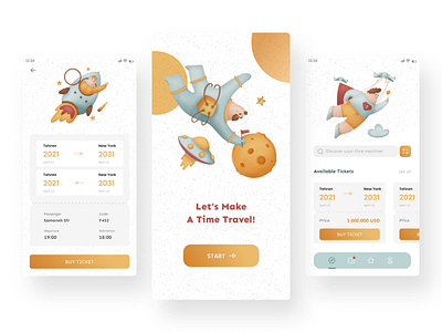 Time Travel app app creative design ticket ticket app time machine ui uidesign