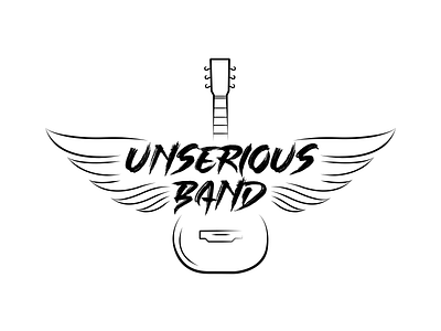 Rock band logo band guitar logo logo design logotype rock vector wings