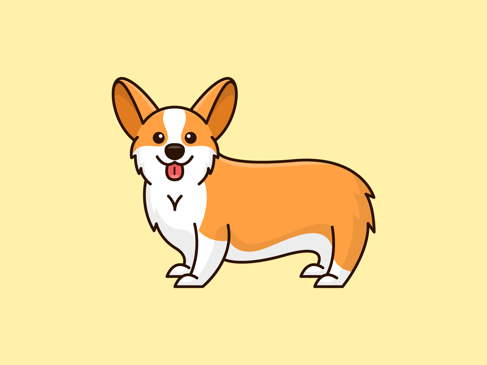 Corgi illustration by Christian Georgiev on Dribbble