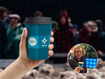 Xero + Figured coffee cup design for New Zealand Fielddays beautiful accounting software coffee coffee cup field days fielddays new zealand nz xero