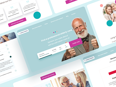 Senior Express - Senior's Care Website 👵 👴 app care design form health healthcare help order senior typography ui ux vector web website