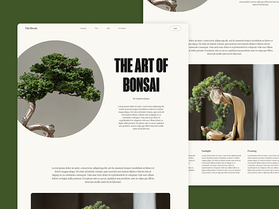 The Art of Bonsai article article page blog design blog page dailyui editorial editorial website landing page landing page design ui ui design web design webdesign website design website type website typography