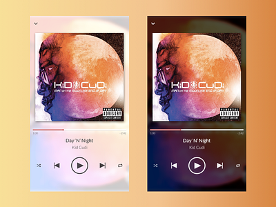 Day 009: Day 'N' Night Music Player app daily 009 dailyui day 009 kid cudi music music player ui