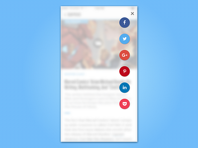 Day 010: Social Share daily 010 dailyui day 10 facebook google plus pinterest pocket social share twitter ui