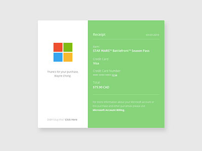 Day 017: Microsoft Email Receipt