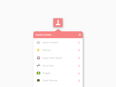 Game Center Dropdown dailyui day 27 game center ui video games