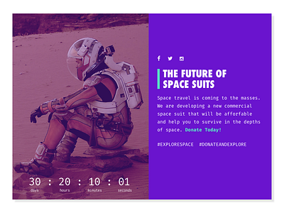 Space Suit Crowdfunding Campaign 32 campaign crowdfunding daily dailyui day future martian space suit