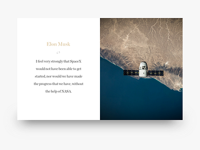 Elon Musk Testimonial dailyui nasa satellite space spacex testimonial ui ux