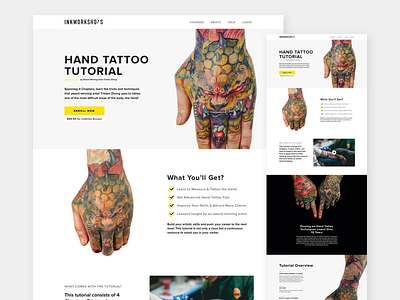 Course Page education marketing sales tattoo tutorial ui ux webdesign webpage