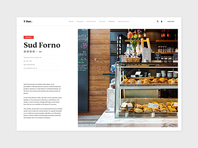 T Dot - Sud Forno article blog editorial publication rate review type typography ui webdesign