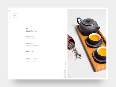 お茶 | OCHA Tea Shop cafe editorial food japanese menu minimal restaurant tea typography