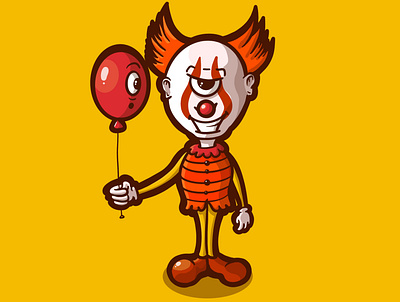 PENNYWISE balloon cartoon cartoon character cartoon illustration cartooning character art character design clown design fan art illustration pennywise procreate spooktober spooky clown