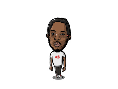 KENDRICK LAMAR cartoon cartoon character cartoon illustration cartooning character design illustration k dot k dot kendrick lamar kendricklamar miniature character miniature design portrait procreate rapper top dawg