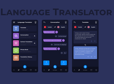 Language Translator app app language translator app mobile ui ux