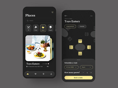 Restaurant Reservation App (Dark Theme)