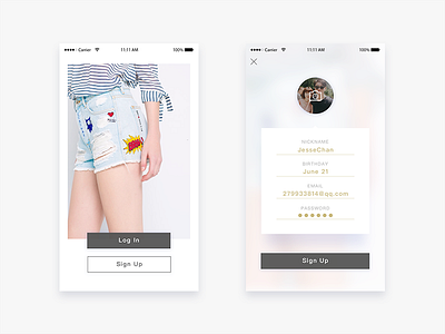 Daily UI #01 Sign Up app daily ui fashion sign up stylish