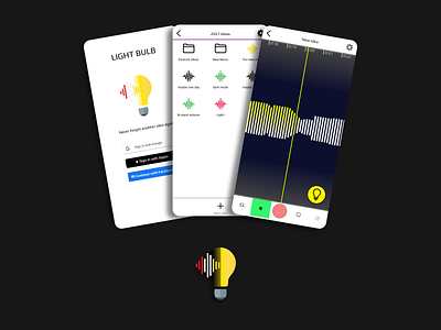 Light Bulb UI app design flat minimal ui