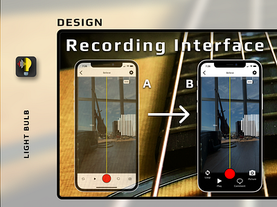 Recording Interface Design Improvement ad app branding button flat ios recording