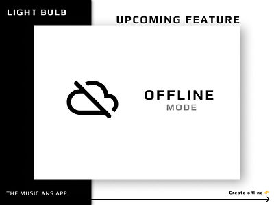 Offline Mode for Light Bulb ad black design flat minimal simple white