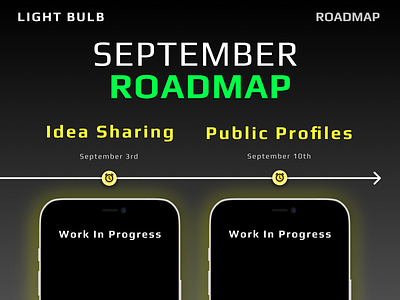 Light Bulb September Roadmap app black fall features mobile new planning project roadmap september ui ux white