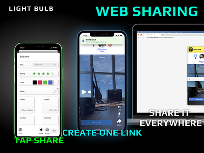 Light Bulb Web Sharing Link Feature artist black cross desktop generation guitar idea link mobile music sharing social web